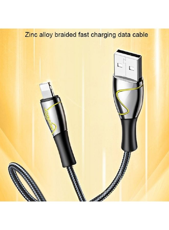 JOYROOM - S-2030K6 Nylon Braided USB To Lightning Charging Cable 2M Black - Image 1