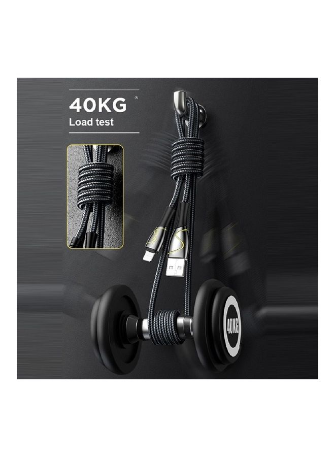 S-2030K6 Nylon Braided USB To Lightning Charging Cable 2M Black - v1650611415/N53233517A_3