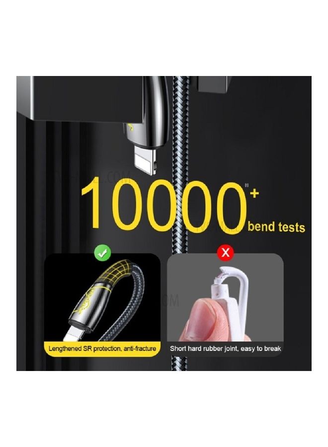 JOYROOM - S-2030K6 Nylon Braided USB To Lightning Charging Cable 2M Black - Image 1