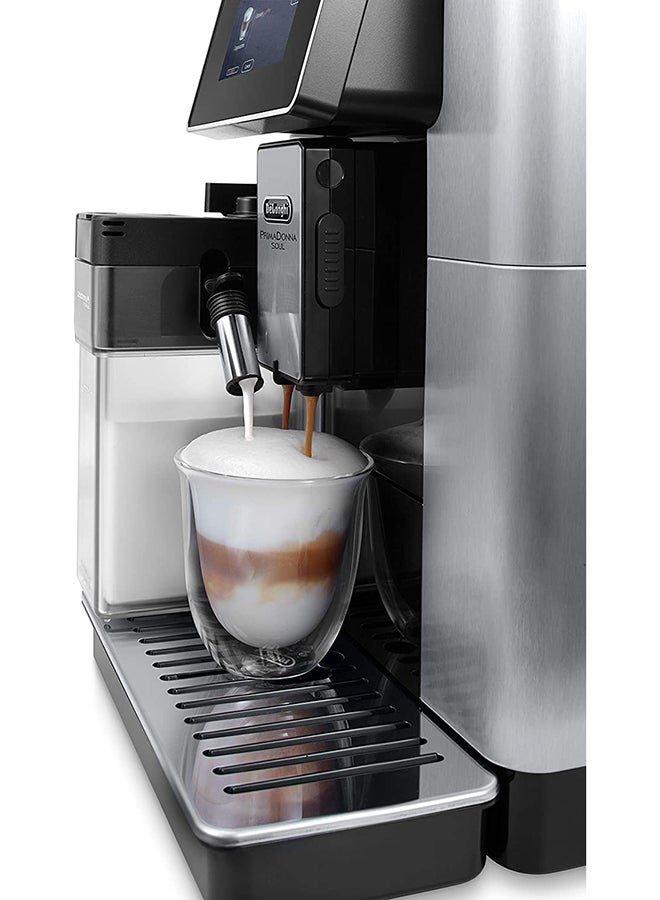De'Longhi PrimaDonna Soul Automatic Coffee Maker 2.2 L 1450.0 W ECAM610.75 Silver/Black  - Image 5