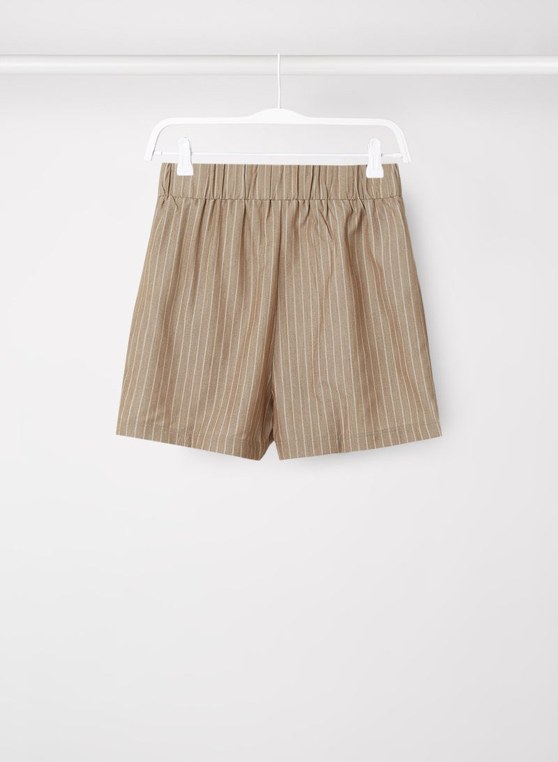 Medina Stripe Print Shorts Beige - v1650617510/N47254632V_2