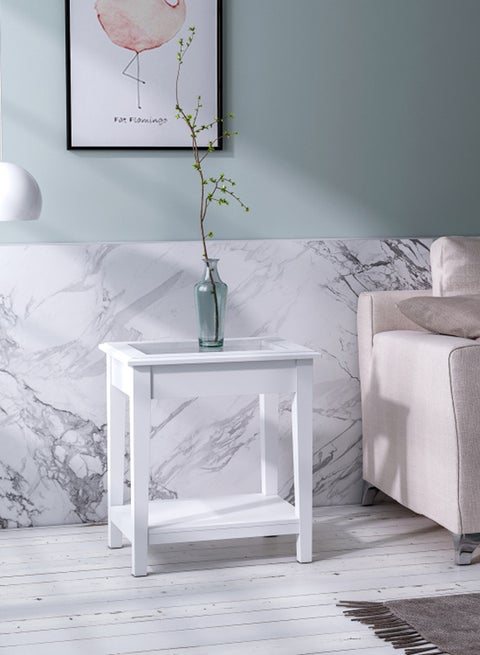 Lawrence End Table White 57x60x40cm