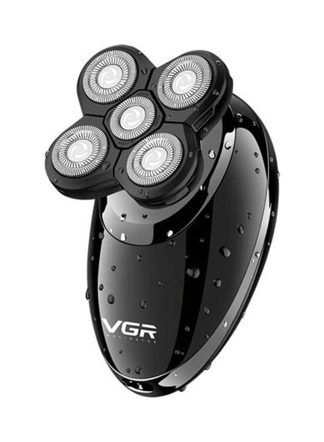 VGR - V-302 Hair Trimmers - 4 In 1 Rotary Electric Shaver Wet Hair Clipper Rechargeable Facial Cleaning Brush Facial Care Beard Bald Black - Image 1
