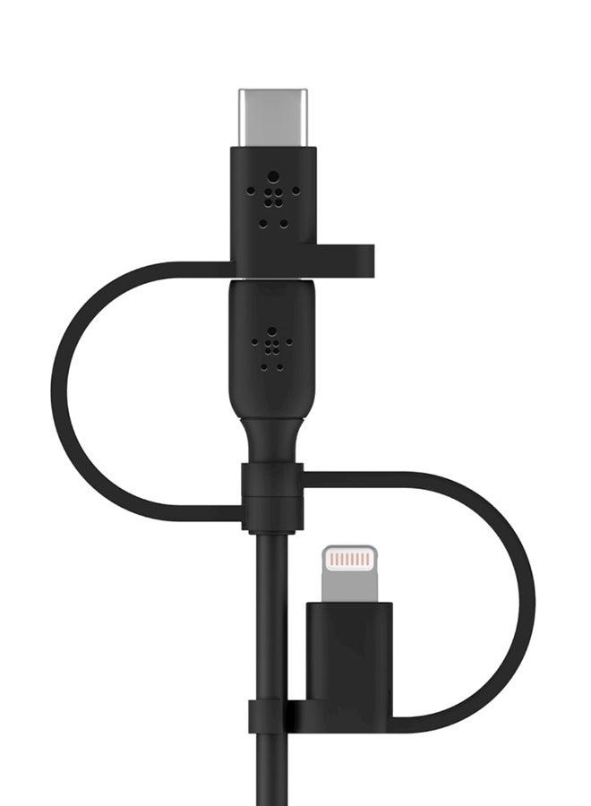 belkin - Boost Charge 3-In-1 Universal USB-A Cable - Charging Cord For Apple iPhones And iPads, Galaxy, Tablets, Smartphones - USB-C, Lightning, Micro-USB - Compatible With Various Devices - 3.3 Feet Black - Image 1