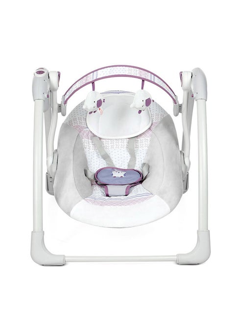 Deluxe Portable Baby Swing Automatic For Newborn To Toddler With Music And Lying Position  - White