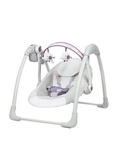 Mastela Deluxe Portable Baby Swing Automatic For Newborn To Toddler With Music And Lying Position  - White  - Image 2