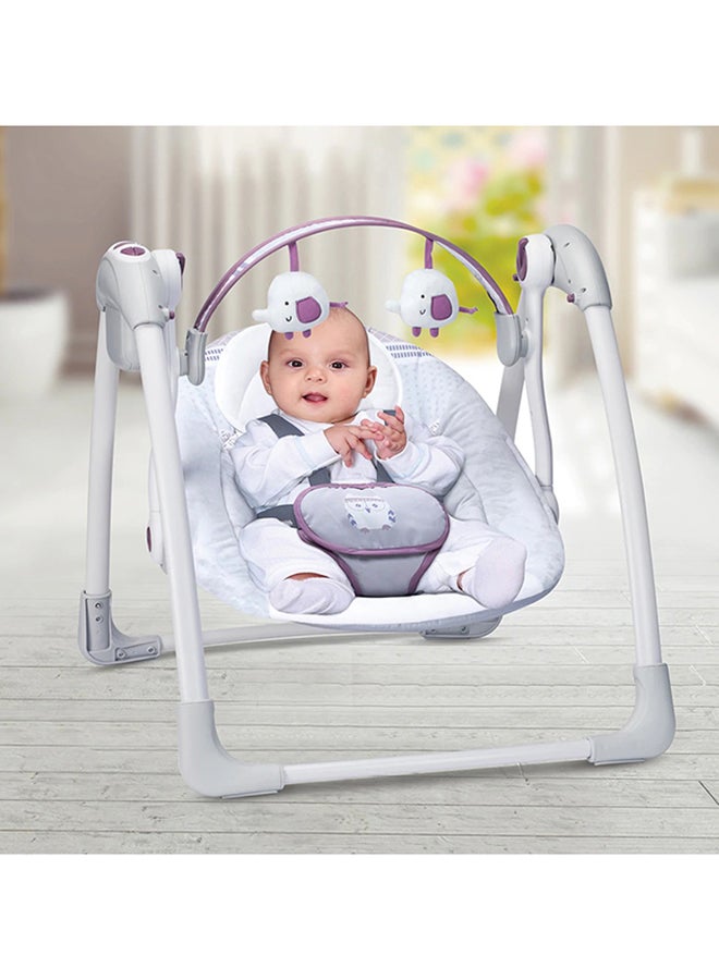Mastela - Deluxe Portable Baby Swing Automatic For Newborn To Toddler With Music And Lying Position  - White - Image 1