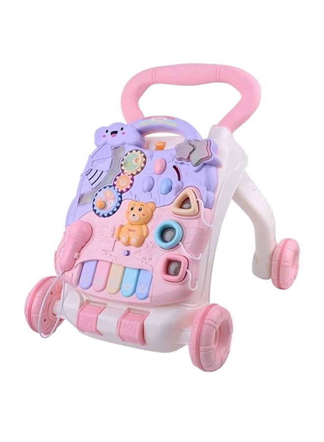 ليتل أنجل مشاية أطفال سيت تو ستاند، وحدة ألعاب وأنشطة للأطفال مع طاولة موسيقية ممتعة للأطفال حديثي المشي، مزودة بإضاءة وأصوات، لتعلم المشي للأعمار من 9 و12 و18 شهر وعمر سنة وسنتان والرضع للأولاد والبنات - لون وردي - Image 1