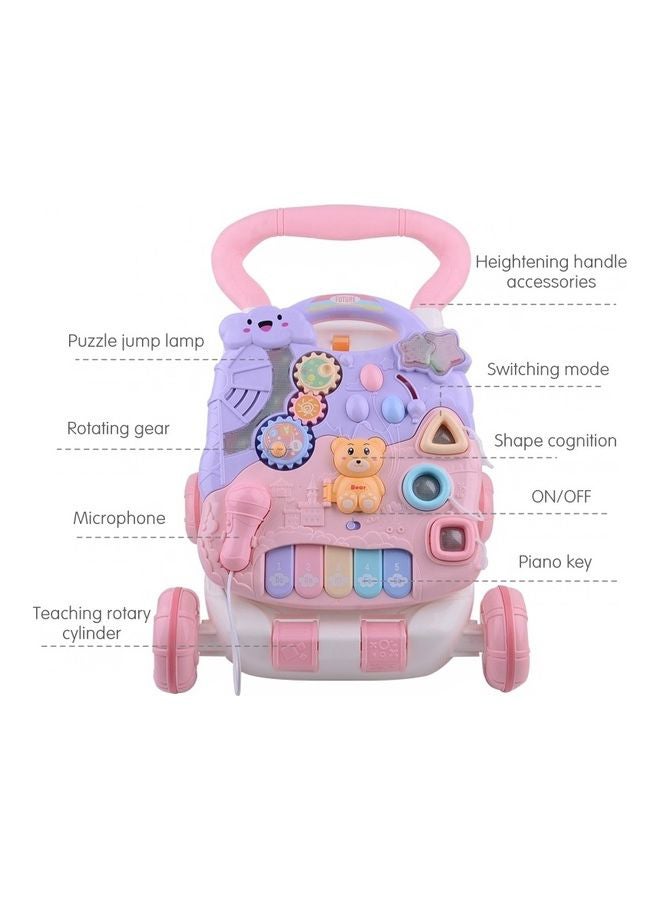 ليتل أنجل مشاية أطفال سيت تو ستاند، وحدة ألعاب وأنشطة للأطفال مع طاولة موسيقية ممتعة للأطفال حديثي المشي، مزودة بإضاءة وأصوات، لتعلم المشي للأعمار من 9 و12 و18 شهر وعمر سنة وسنتان والرضع للأولاد والبنات - لون وردي - Image 2