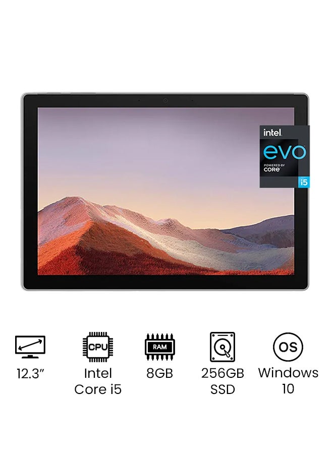 Microsoft - Surface Pro 7 With 12.3-Inch Pixelsense Display, Intel 10th Gen Core i5-1035G4/8GB RAM/256GB SSD/Intel Integrated Graphics/Windows 10 English/Arabic Platinum - Image 1