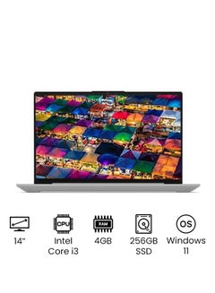 لابتوب آيديا باد فليكس 5 14ITL05 قابل للتحويل 2 في 1 بشاشة لمس مقاس 14 بوصة وشاشة فل اتش دي ومعالج كور i3 وذاكرة رام سعة 4 جيجابايت ومحرك أقراص SSD سعة 256 جيجابايت ونظام تشغيل ويندوز 11/ بطاقة رسومات إنتل فائقة الوضوح الإنجليزية/العربية رمادي بلاتيني