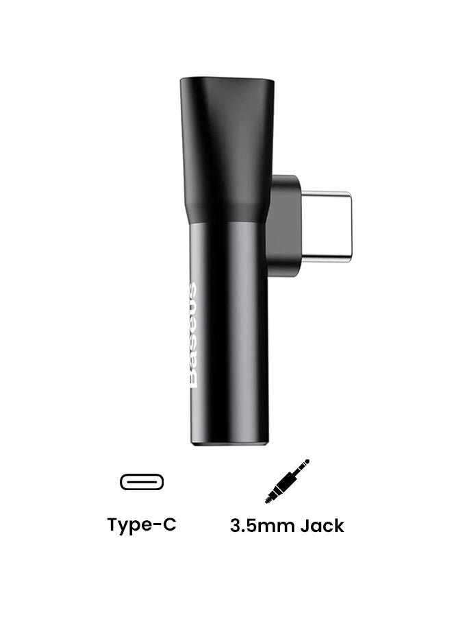 بيسوس محول بموصل Type-C أنثى إلى Type-C ذكر أسود - Image 2