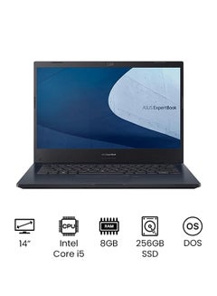 Expertbook P2451FA-EB3151 Laptop With 14-Inch FHD Display, Core i5 Processor/8GB RAM/256GB SSD M.2/DOS(Without Windows)/Intel UHD Graphics Card English/Arabic Black