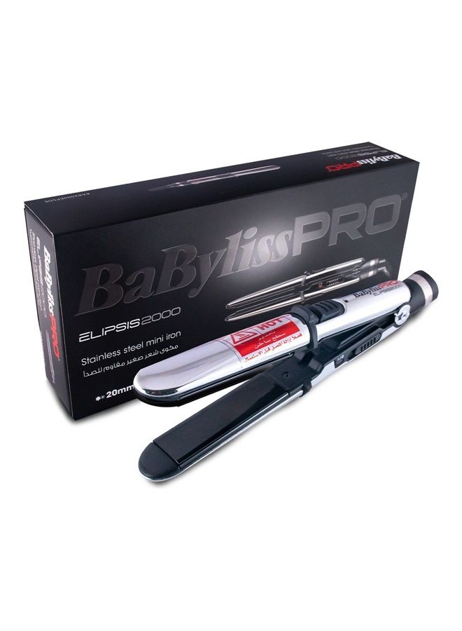 BaByliss Stainless Steel Mini Iron, Black- 215 °C Silver 0.8kg - Image 1