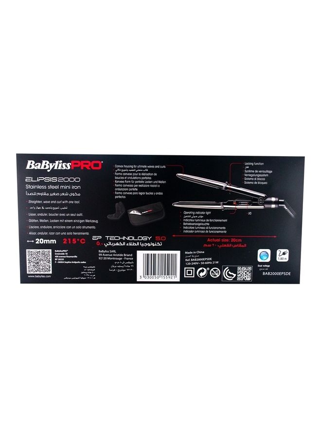 BaByliss Stainless Steel Mini Iron, Black- 215 °C Silver 0.8kg - Image 2