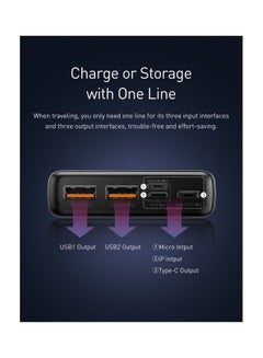 Baseus 20000 mAh 20000mAh Type-C PD Portable Charger with LED Display,22.5W Adaman Series 3 USB Port External Battery Pack Compatible for Switch, iPhone 13/12/11/iPad, Galaxy S21/S20/S10 and More Black  - Image 4