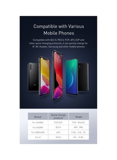 Baseus 20000 mAh 20000mAh Type-C PD Portable Charger with LED Display,22.5W Adaman Series 3 USB Port External Battery Pack Compatible for Switch, iPhone 13/12/11/iPad, Galaxy S21/S20/S10 and More Black  - Image 5
