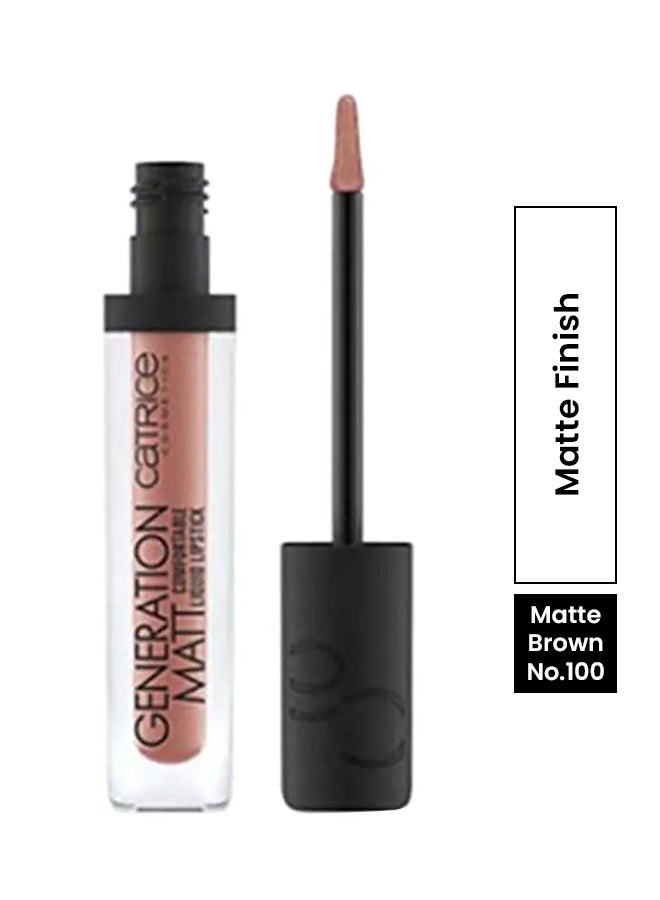 Catrice Generation Matt Comfortable Liquid Lipstick Matte Brown No.100 - Image 1