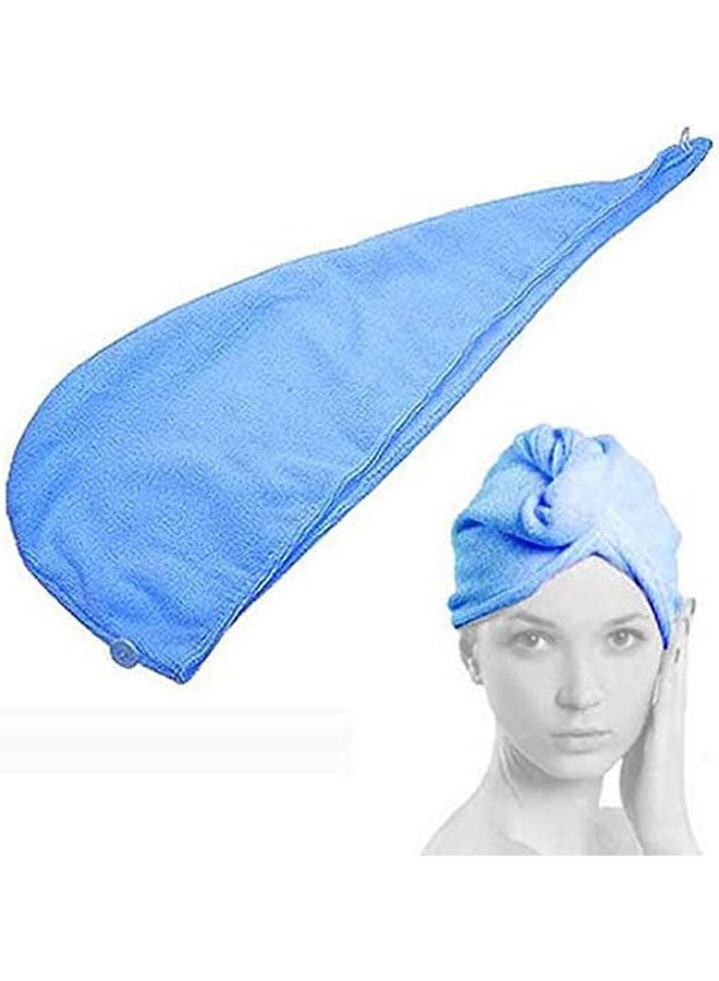 Hair Drying Hotel Towel Hat Quick Dry Beach Towel Head Towel Blue 22*66cm 