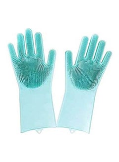 1 Piece Home Washing Cleaning Food Grade Silicone Gloves Garden Kitchen Dish Blue
