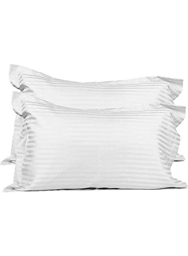 King Size Egyptian Cotton Stripe Pattern Bedding Sets Cotton White 240x280cm - Image 2