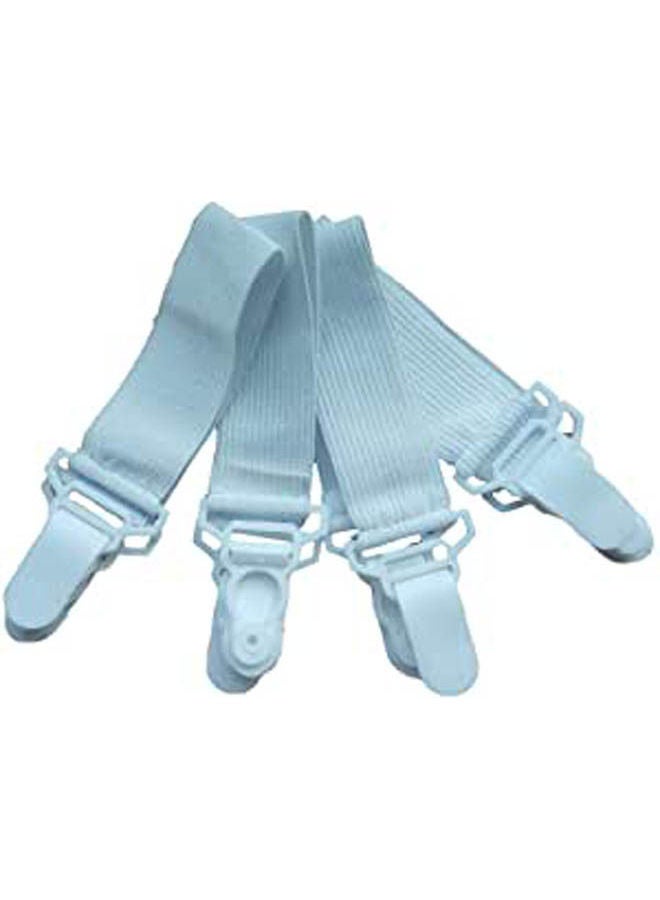 4 pcs Bed Sheet Fixed Grippers Clip Holder Fasteners Non-Slip Set combination White  - Image 1