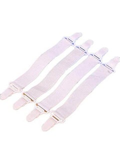 4PCS/Lot Adjustable Bed Sheet Clips Cover Grippers Combination White