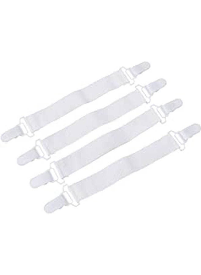 4pcs/Set Non-Slip Bed Sheet Fixed Grippers Clip Holder Fasteners Set combination White  - Image 1