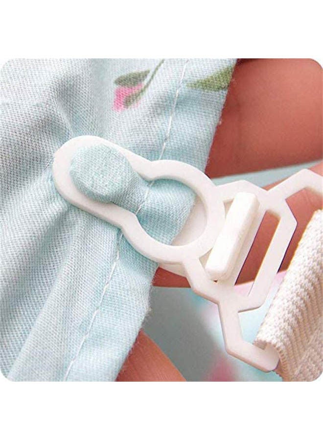 ماركة غير محددة 4PCS Adjustable Bed Sheet Gripper Corner Straps Clips Fastener Suspenders Band Holder combination White  - Image 2