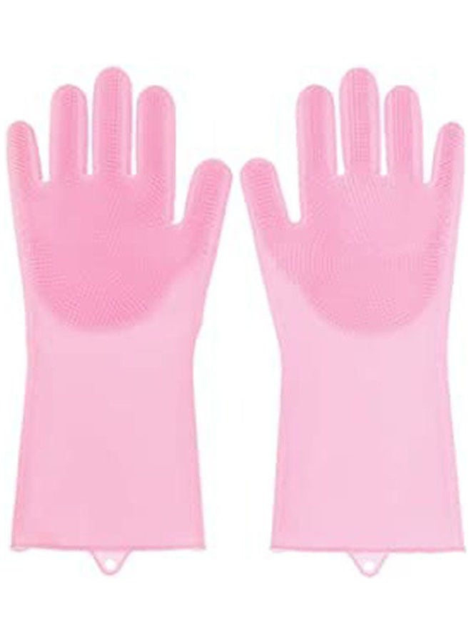 Silicon Kitchen Gloves Pink  - Image 1