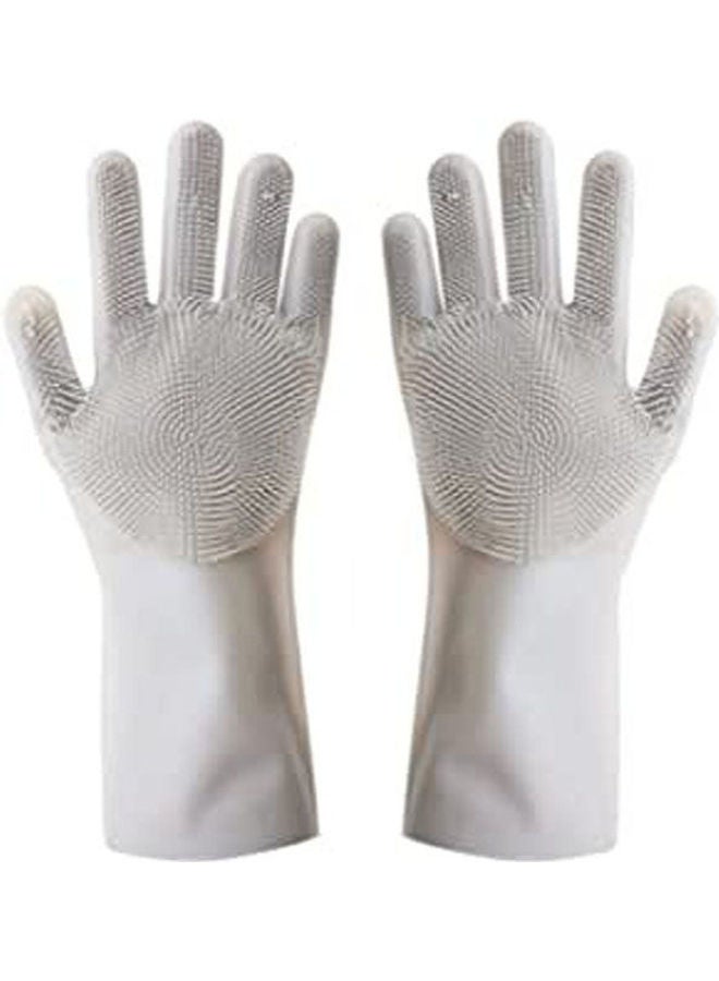 Pair Of Gloves Wearing Comfortable For Kitchen Grey 