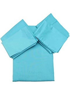 ماركة غير محددة Plain Bed Sheet And 4 Pillow Cover Combination Blue 
