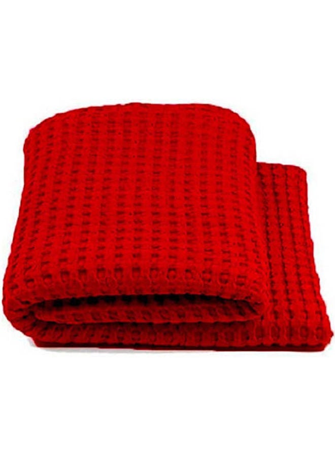 Solid Double Bedspread combination Red