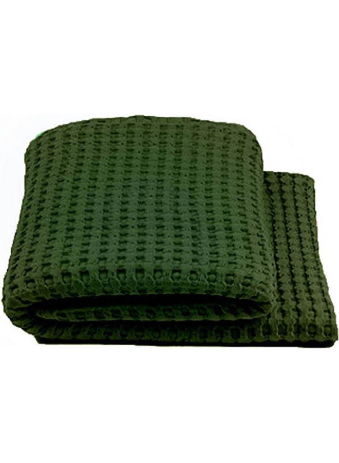 Solid Double Bedspread combination Green