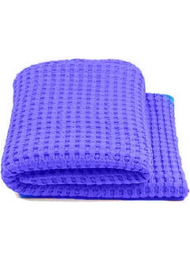 Solid Double Bedspread combination Blue