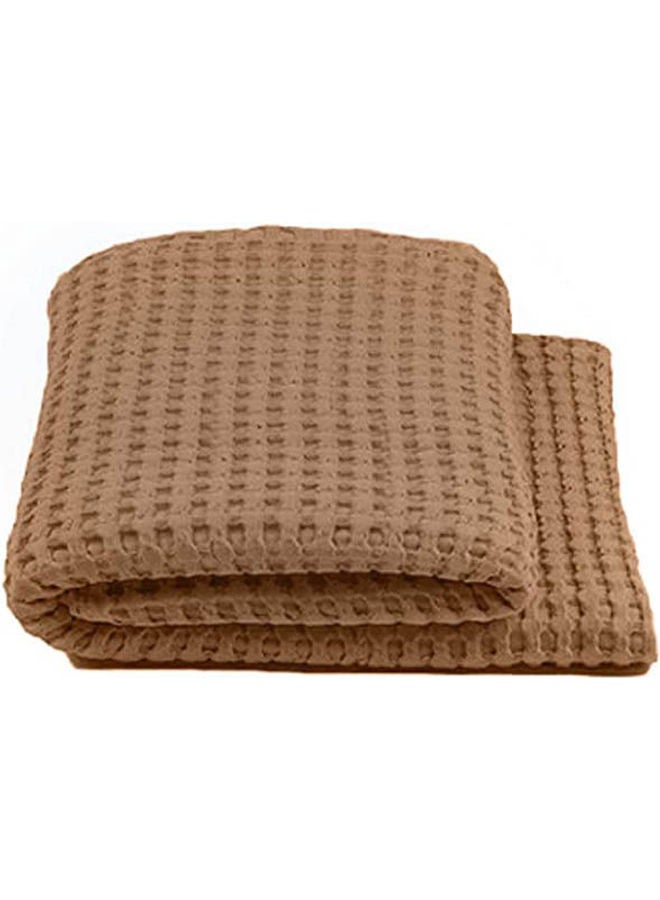 Solid Double Bedspread combination Brown