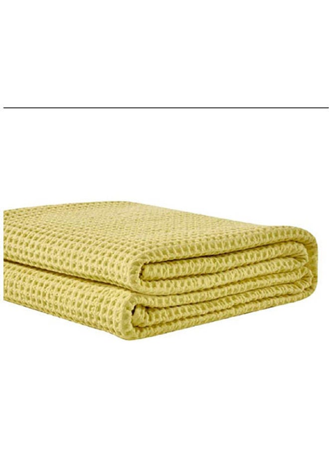 Solid Double Bedspread combination Yellow
