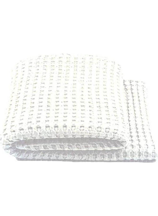 Solid Double Bedspread combination White