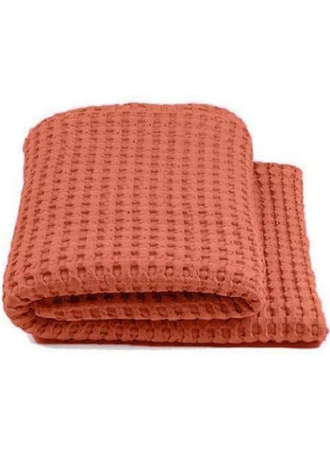 Solid Double Bedspread combination Brown
