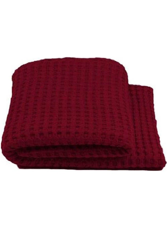 Solid Double Bedspread combination Dark Red