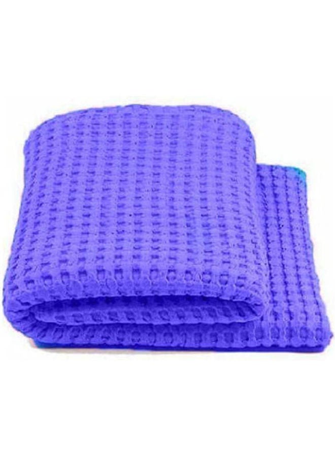 Solid Double Bedspread combination Blue