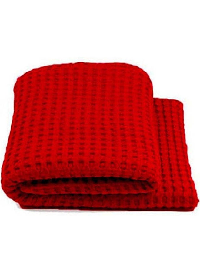 Solid Double Bedspread combination Red