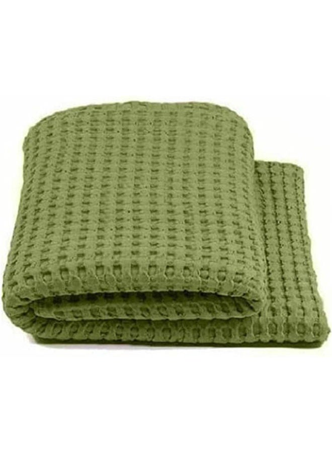 Solid Double Bedspread Combination Green