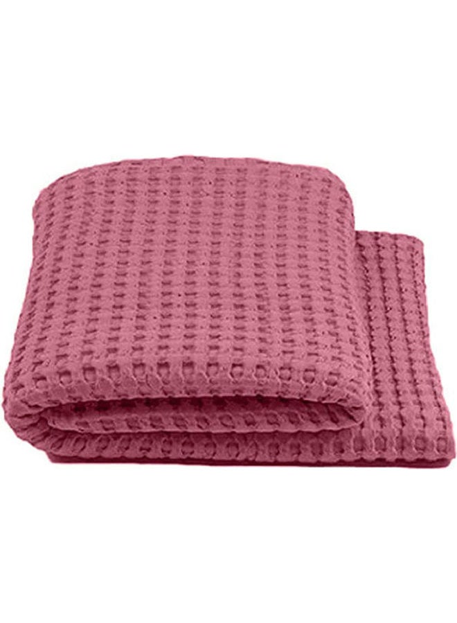 Egyptian Cotton Solid Patten Bedspread Cotton Pink