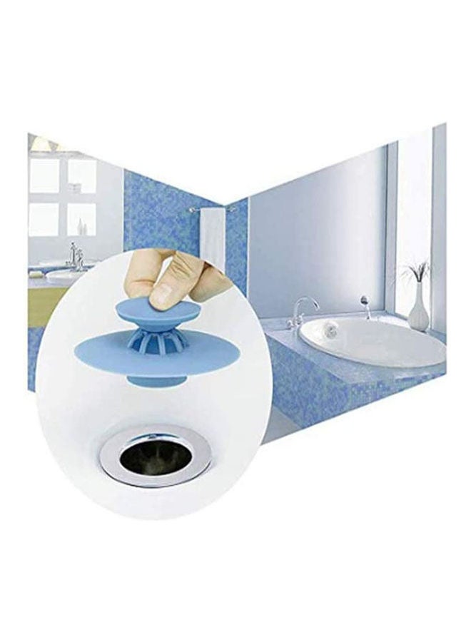 Sasay Shower Drain Stopper Floor Drain Rubber Circle Blue 10x3.6cm  - Image 2