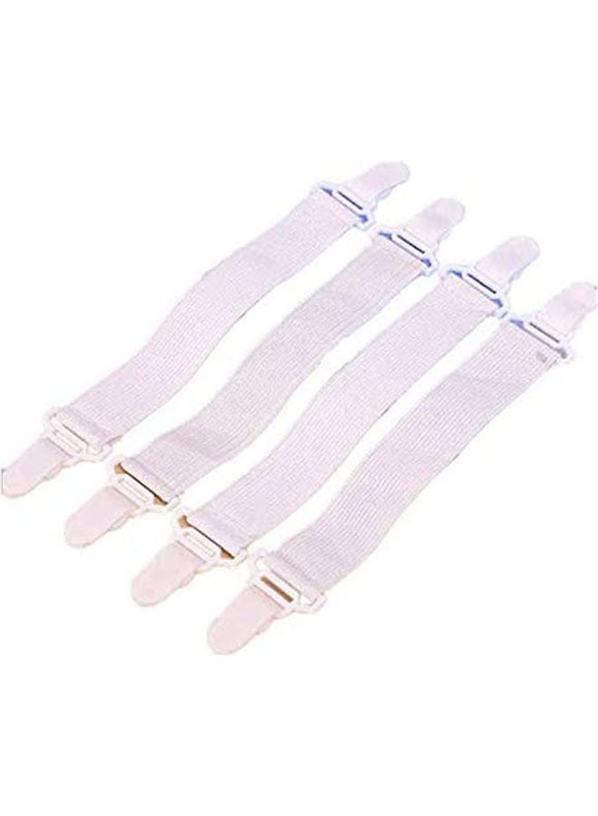 Sheet Suspenders Adjustable Bed Sheet Fasteners Clips Elastic Fasteners Grippers For Home Supplie-Set Of 4 Combination White - v1650793909/N53239449A_1