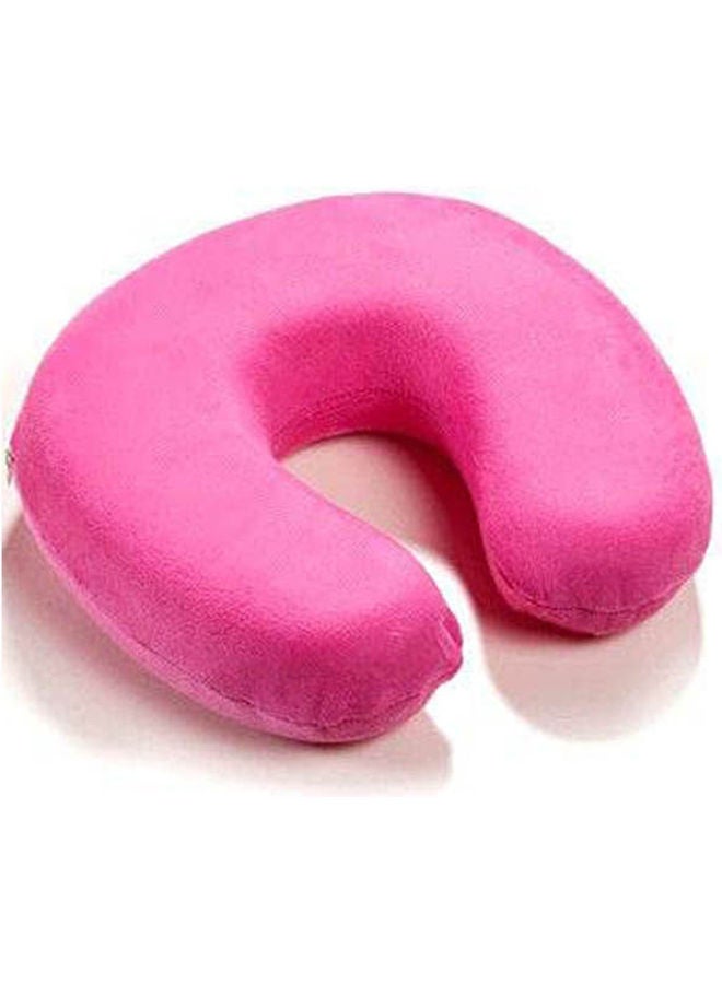 U Shape Memorable Foam Traveller's Pillow Combination Pink