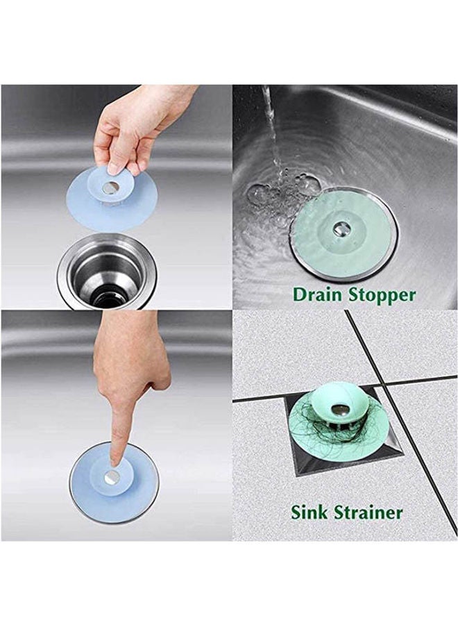 Multi-Function Shower Drain Stopper And Hair Catcher Multicolour 10 x3.6cm  - Image 2