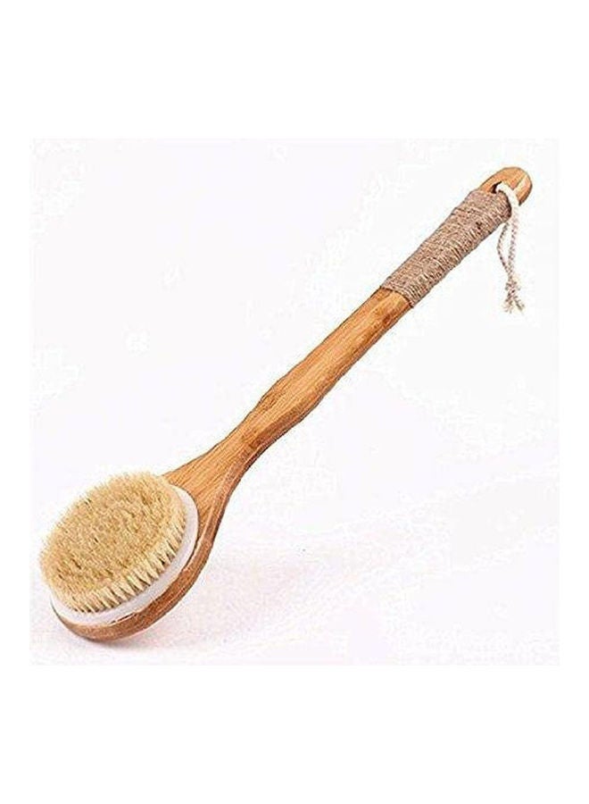 Nature Bamboo Bristle Bath Brush-Long Handle For Back Scrubber Beige 41X11cm - Image 1