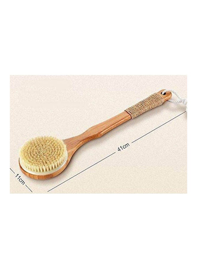 Nature Bamboo Bristle Bath Brush-Long Handle For Back Scrubber Beige 41X11cm - Image 2